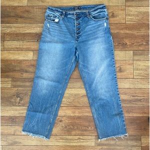 Abercrombie & Fitch Button Fly Cropped Jeans.